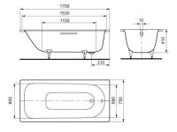 Ванна сталева Kaldewei Saniform Plus 170х75 112600010001