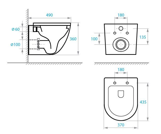 Інсталяція Grohe Solido 3 в 1 із чорною матовою клавішою 388112430 + Унітаз підвісний Koller Pool Round Smart Tornado 3.0 RN-0490-RQ3 із сидінням Soft Close