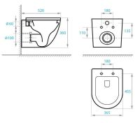 Інсталяція Grohe Solido 3 в 1 з чорною матовою клавішою 388112430 + Унітаз підвісний Koller Pool Round Smart Tornado 3.0 RN-0520-RQ3 із сидінням Soft Close