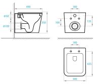 Інсталяція Grohe Solido 3 в 1 з чорною матовою клавішою 388112430 + Унітаз підвісний Koller Pool Trend Tornado 3.0 TR-0490-RQ3 із сидінням Soft Close