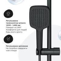 Душова система з термостатом Am.Pm Func чорний матовий F078F322