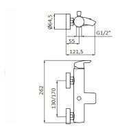 Смеситель для ванны GRB Premier хром глянцевый 50225500 с душевым гарнитуром