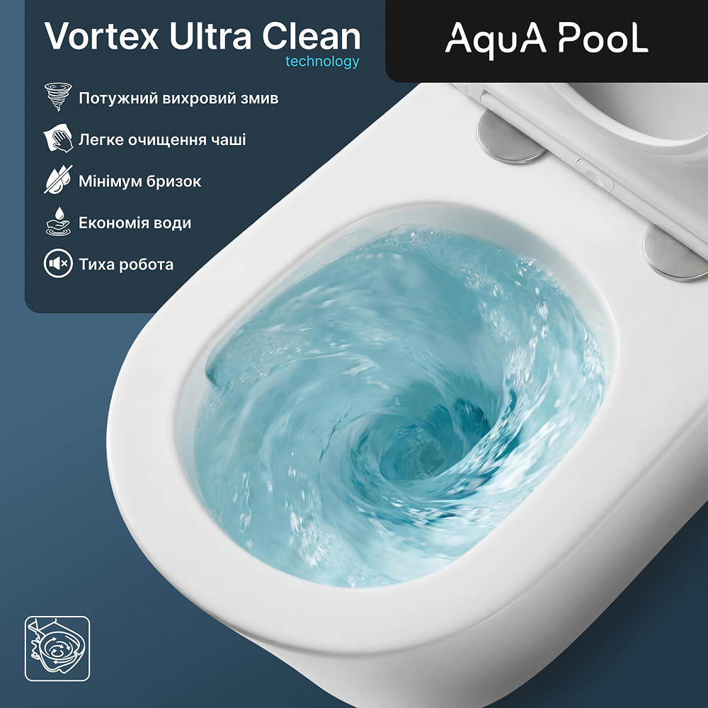 Унітаз підвісний AquA PooL Nova M Vortex Ultra Clean 88N520T03 із сидінням Soft Close
