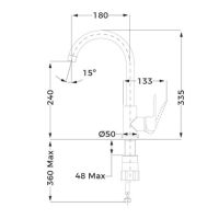 Змішувач для кухні Teka IN 915 чорний матовий 53915620N