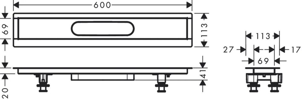 Водостічний жолоб з накладною панеллю Hansgrohe uBox universal сталь 56010180