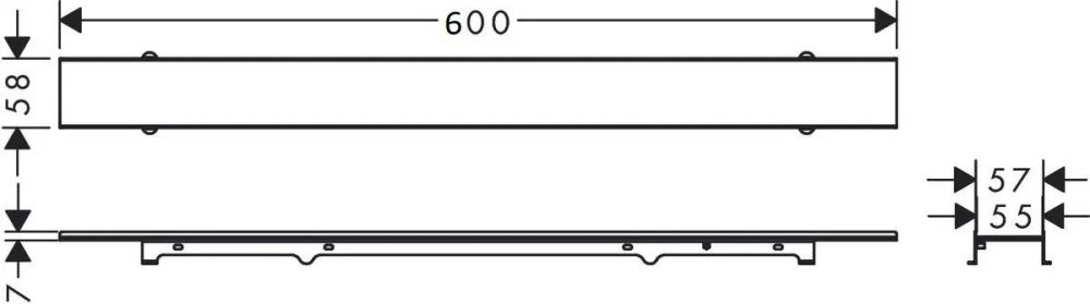 Решітка для трапа Hansgrohe RainDrain Rock сталь 56029000