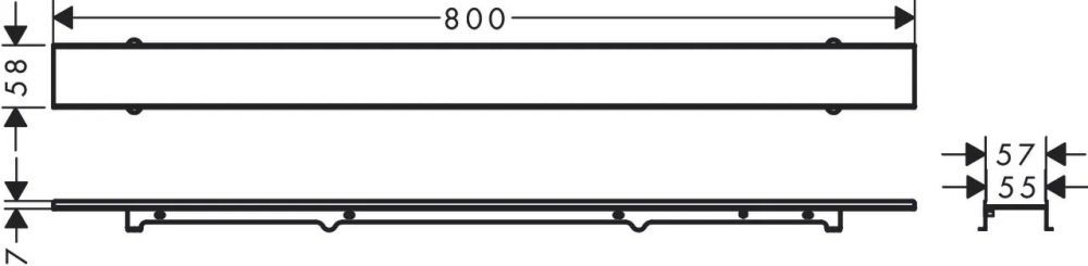 Решітка для трапа Hansgrohe RainDrain Rock сталь 56030000