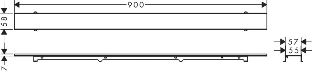 Решітка для трапа Hansgrohe RainDrain Rock сталь 56032000