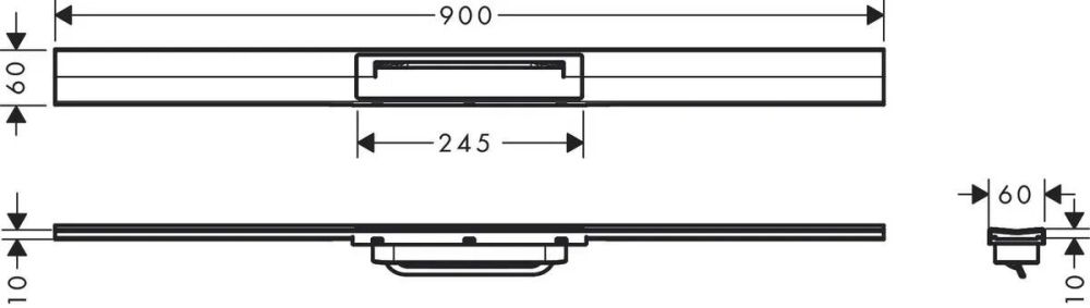 Решітка для трапа Hansgrohe RainDrain Flex чорний матовий хром 56045340
