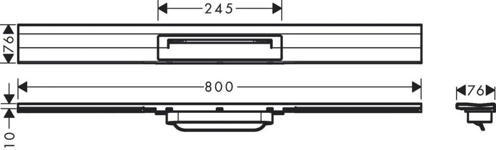 Решітка для трапа Hansgrohe RainDrain Flex чорний матовий 56051670