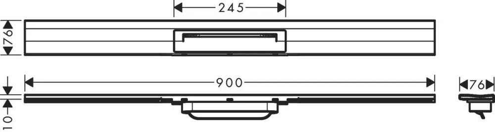 Решётка для трапа Hansgrohe RainDrain Flex черный матовый 56052670
