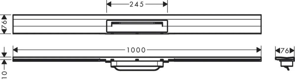 Решітка для трапа Hansgrohe RainDrain Flex чорний матовий 56053670