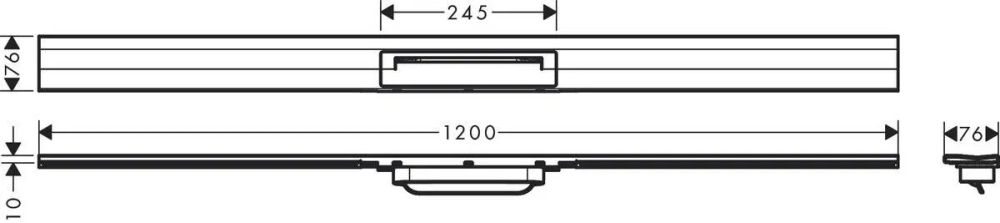 Решітка для трапа Hansgrohe RainDrain Flex чорний матовий 56054670