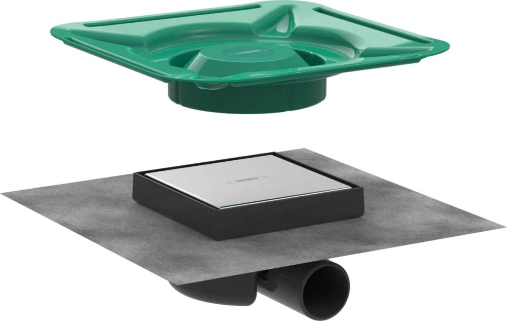 Трап для душу Hansgrohe RainDrain Spot сталь 56112800 з решіткою