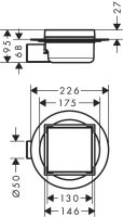 Трап для душу Hansgrohe RainDrain Spot сталь 56112800 з решіткою