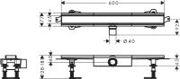 Водостічний жолоб з накладною панеллю Hansgrohe RainDrain Compact сталь 56162800
