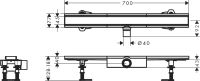 Водостічний жолоб з накладною панеллю Hansgrohe RainDrain Compact сталь 56164800