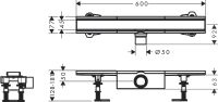 Водосточный желоб с накладной панелью Hansgrohe RainDrain Compact сталь 56174800