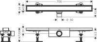 Водостічний жолоб з накладною панеллю Hansgrohe RainDrain Compact сталь 56177000