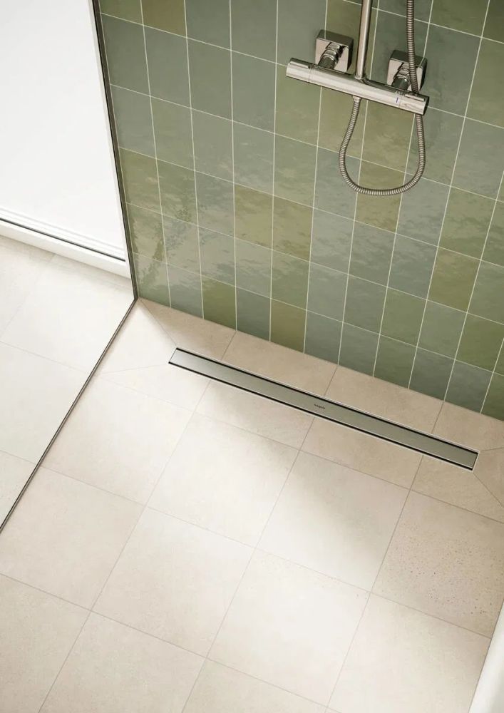 Водосточный желоб с накладной панелью Hansgrohe RainDrain Compact сталь 56181000