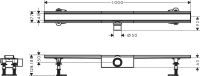 Водостічний жолоб з накладною панеллю Hansgrohe RainDrain Compact сталь 56182800
