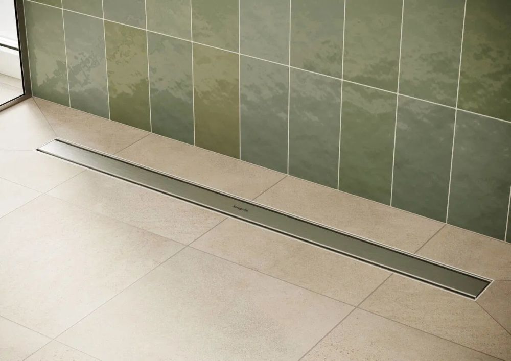 Водостічний жолоб з накладною панеллю Hansgrohe RainDrain Compact сталь 56185000