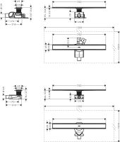 Водостічний жолоб з накладною панеллю Hansgrohe RainDrain Allround сталь 56186800