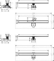 Водостічний жолоб з накладною панеллю Hansgrohe RainDrain Allround сталь 56188800