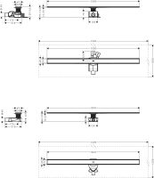 Водостічний жолоб з накладною панеллю Hansgrohe RainDrain Allround сталь 56190800