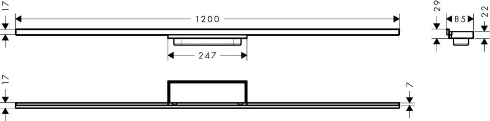Решітка для трапа Hansgrohe RainDrain Minimalistic сталь 56223000