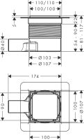 Трап для душу Hansgrohe RainDrain Brilliance сталь 56250800 з решіткою