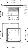 Трап для душу Hansgrohe RainDrain Brilliance чорний матовий 56251670 з решіткою