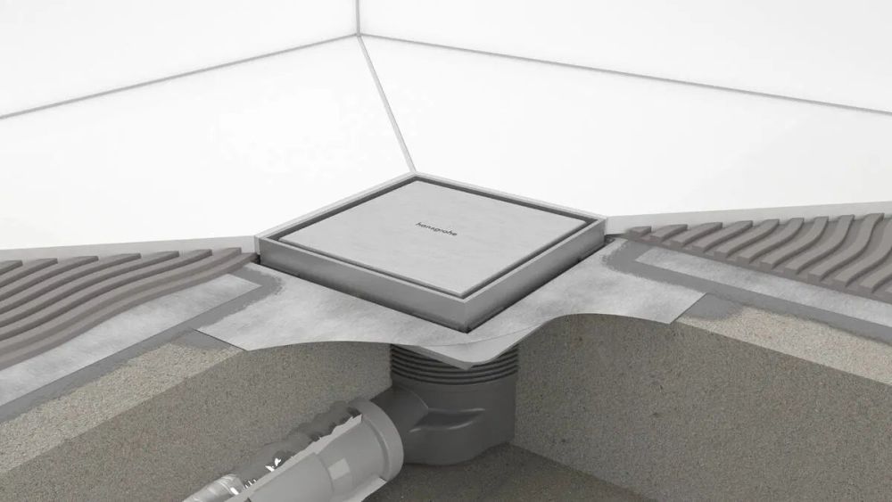 Трап для душу Hansgrohe RainDrain Brilliance чорний матовий 56251670 з решіткою