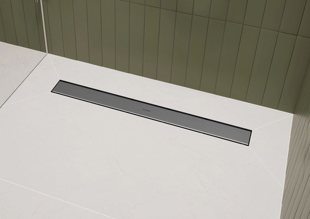 Водостічний жолоб з накладною панеллю Hansgrohe RainDrain Go сталь 56270800