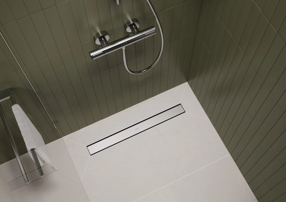 Водостічний жолоб з накладною панеллю Hansgrohe RainDrain Go сталь 56270800