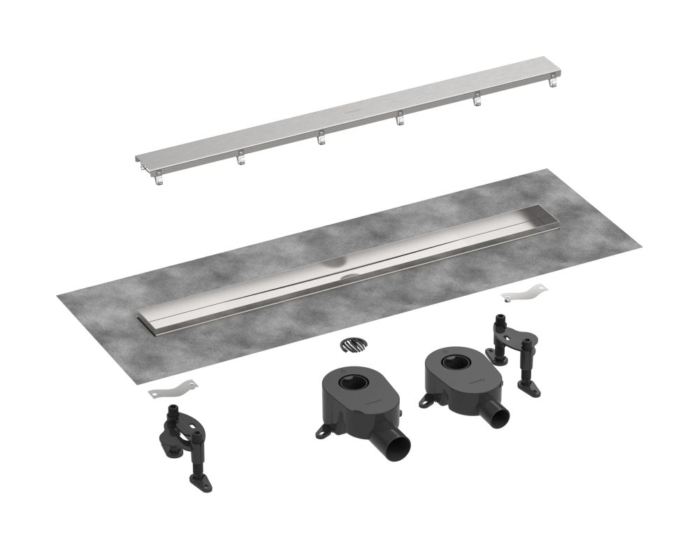 Водостічний жолоб з накладною панеллю Hansgrohe RainDrain Go сталь 56272800