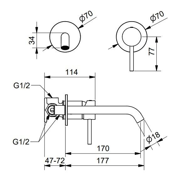 Смеситель для раковины Bugnatese K Line черный матовый KLINE5745