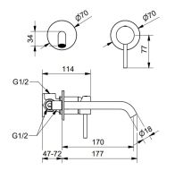 Смеситель для раковины Bugnatese K Line брашированный никель KLINS5745