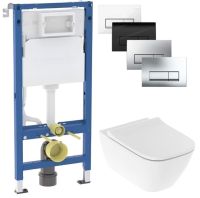 Інсталяція Geberit Duofix 458.103.00.2 з клавішею Delta50 + Унітаз підвісний Geberit Smyle Square 500.683.00.2 з сидінням Soft Close