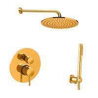 Душова система прихованого монтажу Paffoni Shower медове золото KITLIG018HG300