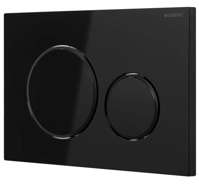 Клавіша змиву Geberit Sigma 20 чорний глянець, дек. кільця - чорний мат 115.882.DW.1