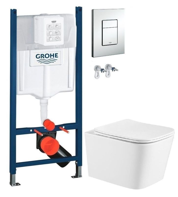 Інсталяція Grohe Rapid SL 38772001 3 в 1 + Унітаз підвісний Qtap Crow Ultra Quite QT05335171W з сидінням Soft Close
