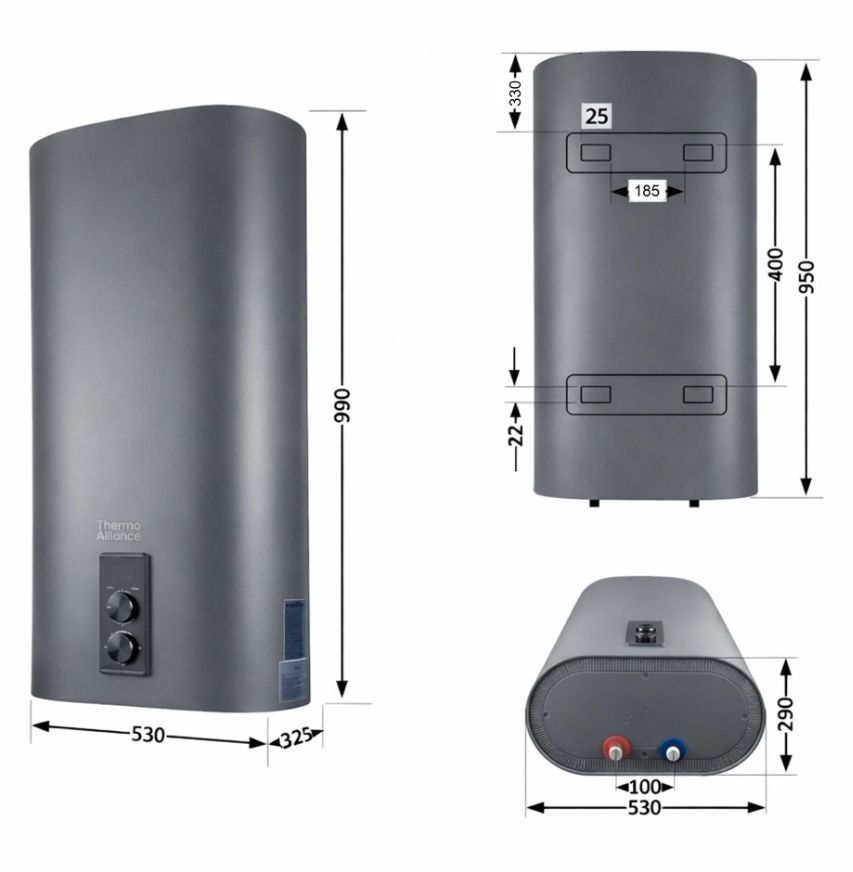 Водонагрівач накопичувальний Thermo Alliance Grey 80 л DT80V20GPDD2G