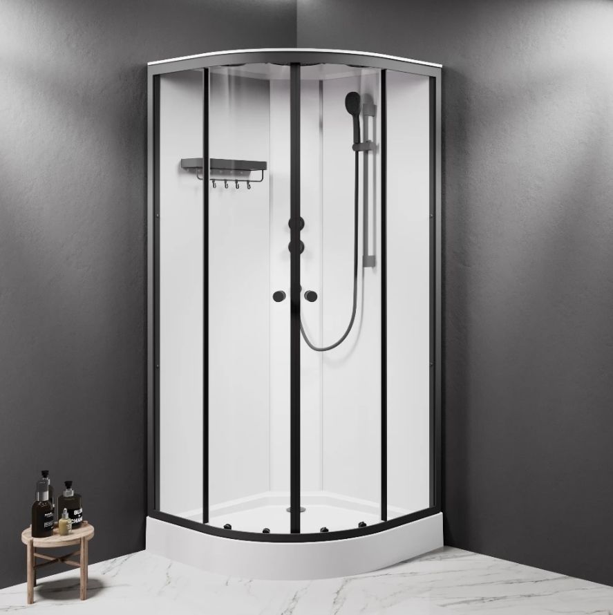 Душовий бокс Am.Pm X-Joy 90x90 (Профіль - чорний, скло - прозоре) W94C-401-090BT