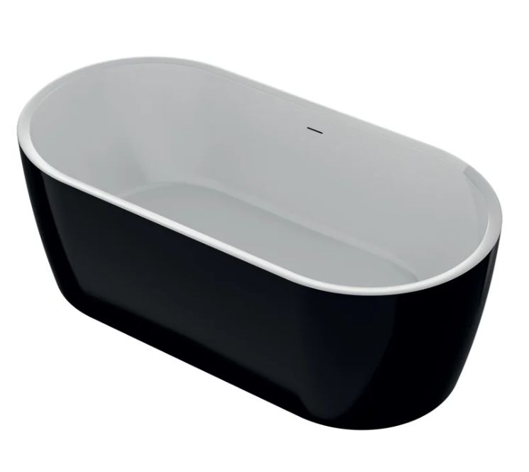 Ванна акрилова Koller Pool PureLine 160x80 чорна/біла 0266251501