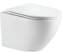 Інсталяція Geberit Duofix 458.103.00.2 з клавішею Delta50 чорний матовий + Унітаз підвісний Devit Flow Vortex Flush DFL0460111W з сидінням Soft Close