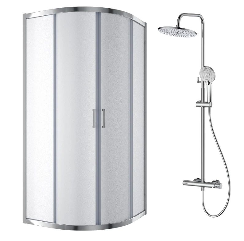 Душова кабіна Koller Pool Dakota 90x90 (Профіль - хром, скло - матове) 1405652304 + Душова система Koller Pool Line Pro хром 1138360305