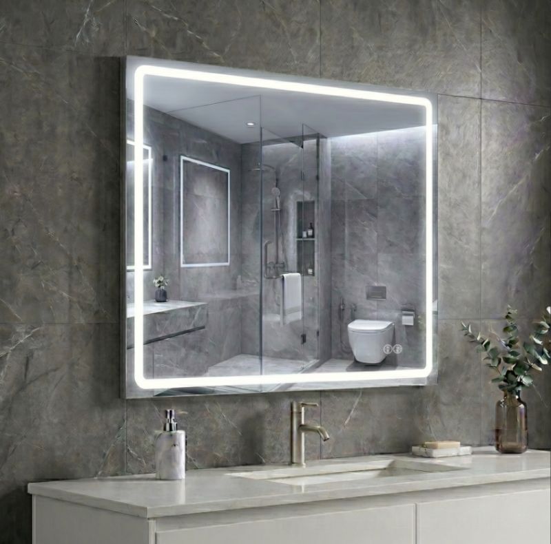 Дзеркало AquA PooL Aqua 80x70 88-Hra80s70-CWDd-mK з профілем матовий алюміній і Led підсвіткою