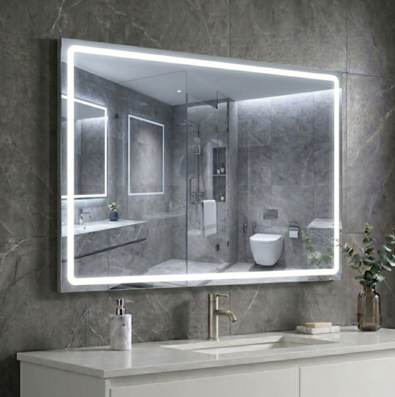 Дзеркало AquA PooL Aqua 100x70 88-Hra100s70-CWDd-mK з профілем матовий алюміній і Led підсвічуванням