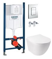 Інсталяція Grohe Rapid SL 38775001 3 в 1 + Унітаз підвісний Qtap Jay Ultra Quiet QT07335177W з сидінням Soft Close